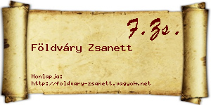 Földváry Zsanett névjegykártya