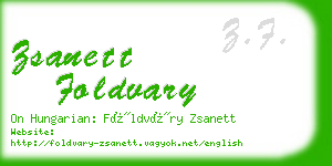 zsanett foldvary business card